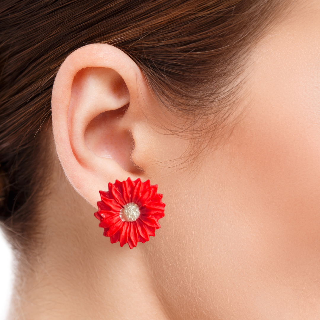 Flower Earring + Pin Set